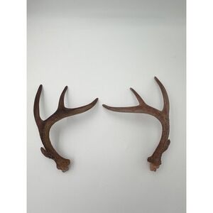 Vintage Metal Deer Antler Wall Hooks Rustic Cabin Lodge Decor Pair DIY
